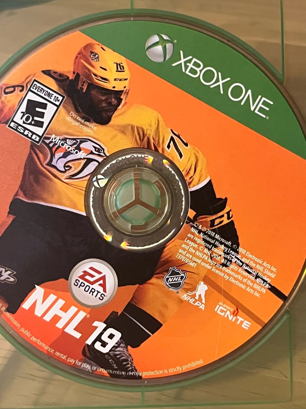 EA SPORTS NHL 19 Xbox One Game Disc - Orange